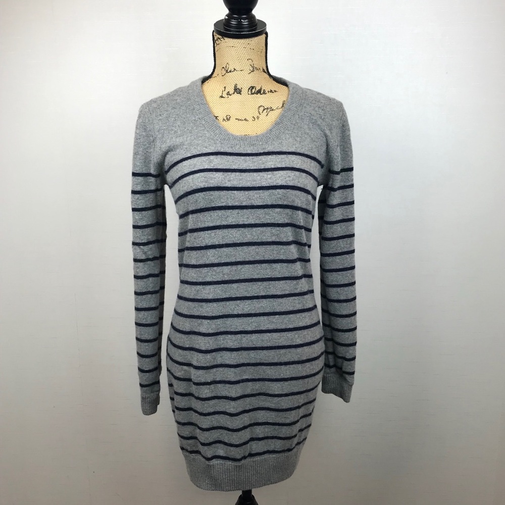Rag & bone Cashmere Blend Stripe Scoop Neck Sweater Gray & Black